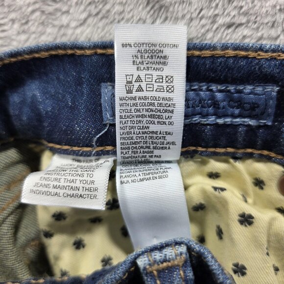 Lucky Brand Jeans Womens 4 27 Blue Authentic Straight Crop Mid Rise Distressed - Picture 10 of 15